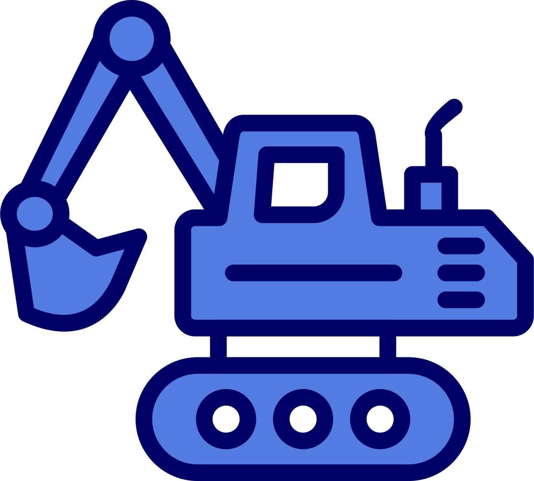 Crawler Excavator Vector Icon