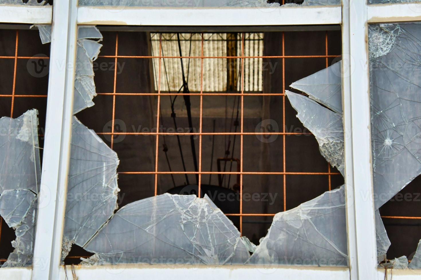 Broken glass window photo