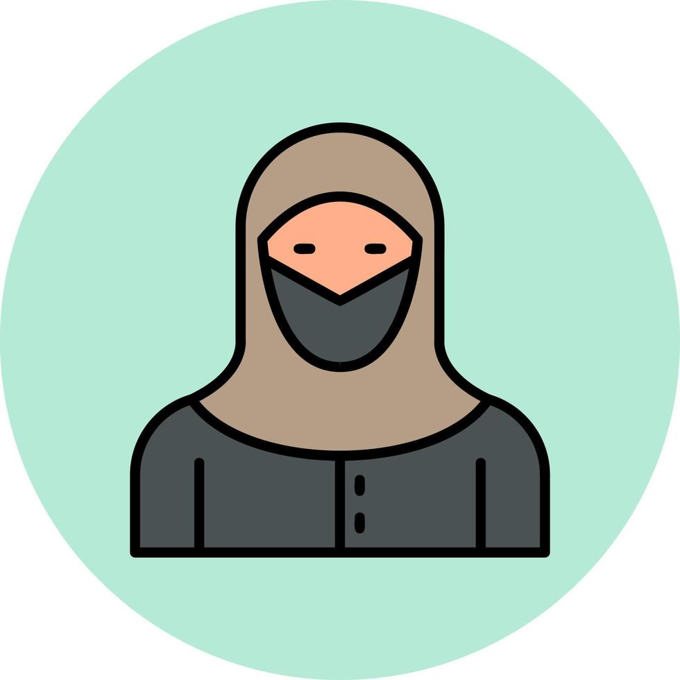 árabe mujer vector icono