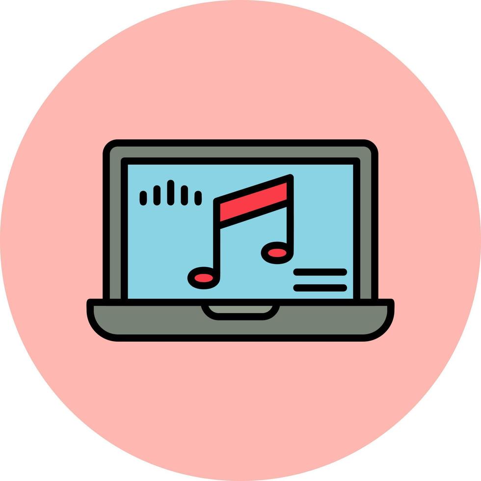 Music Laptop Vector Icon