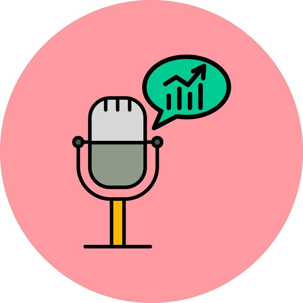 Bar Chart Podcast Vector Icon