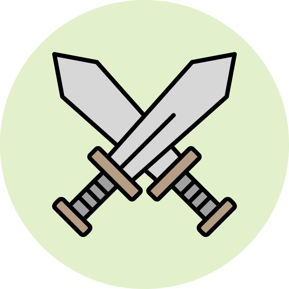Cross Batle Sword Vector Icon