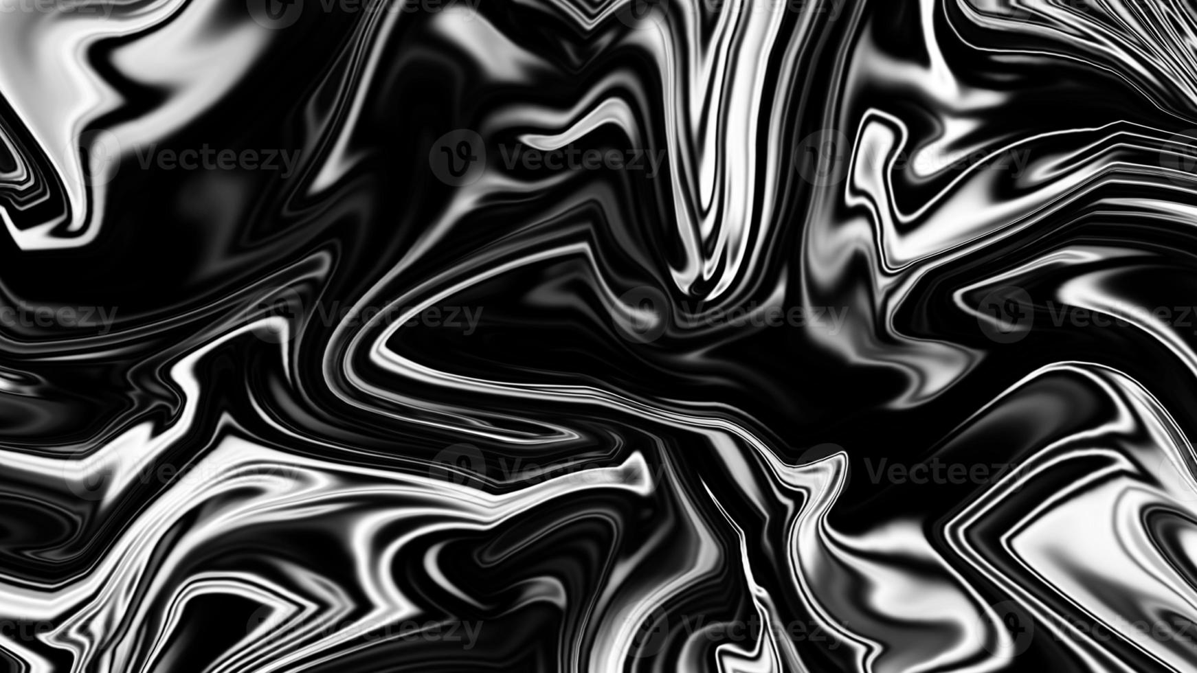 fondo líquido satinado negro. patrón abstracto de arte digital. diseño abstracto de primer plano de metal líquido. textura suave y elegante de satén negro. lujoso diseño de fondo de mármol. foto