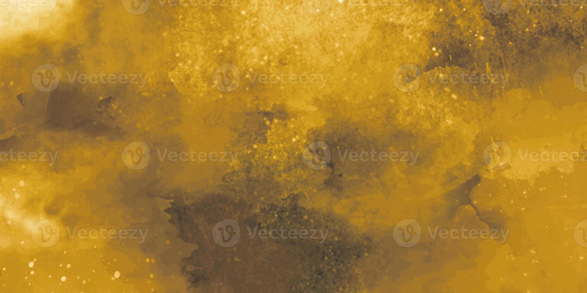 digital painting of gold texture background on the basis of paint. dark black, yellow golden stone concrete paper texture. old brown paper background with texture. watercolor background with grunge photo