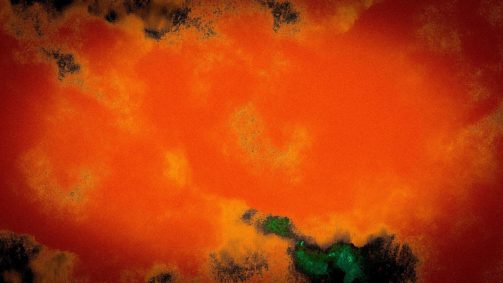 Fire in the water. Orange red grunge background. Walls and backgrounds cement brightly colored, old orange walls with black stains. Wall decorated with colorful spray paint backdrop close up. photo