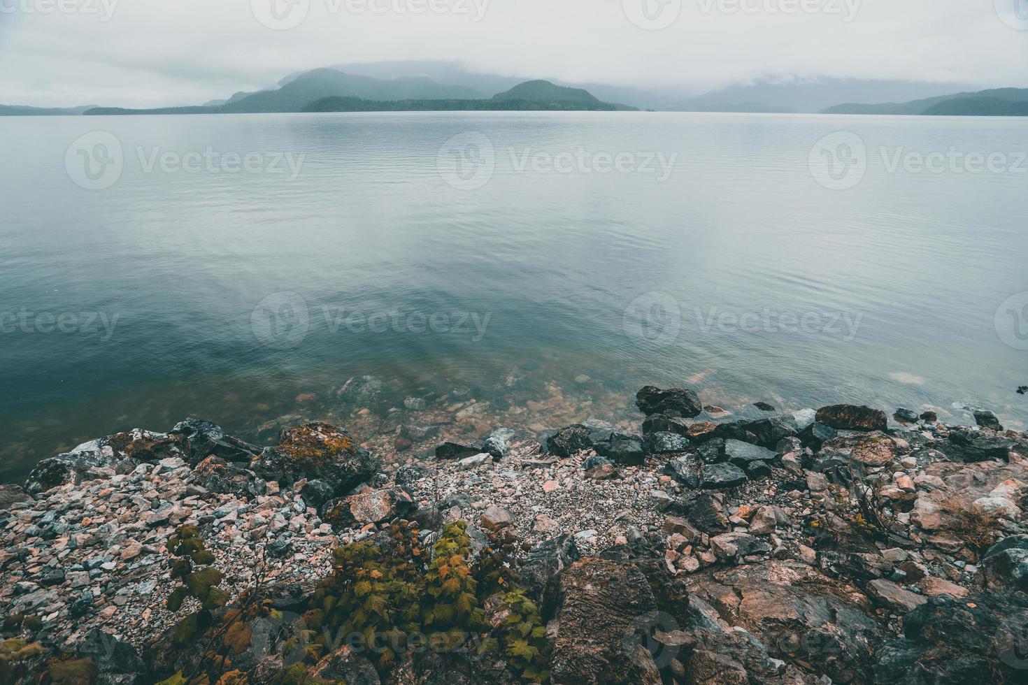 Majestic lake on Vancouver Island, British Columbia, Canada photo