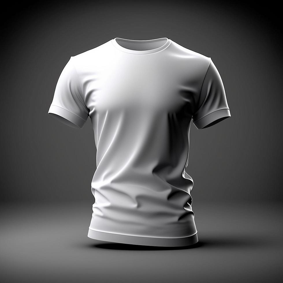 T-shirt mockup. White blank t-shirt front views. male clothes wearing clear attractive apparel t-shirt models template. photo