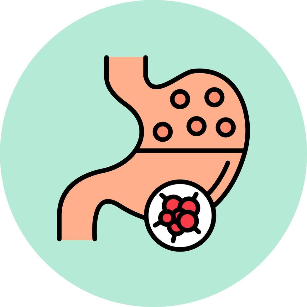 estómago cáncer vector icono