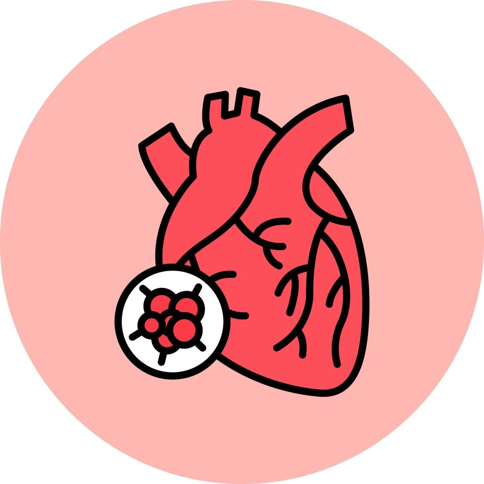 corazón cáncer vector icono