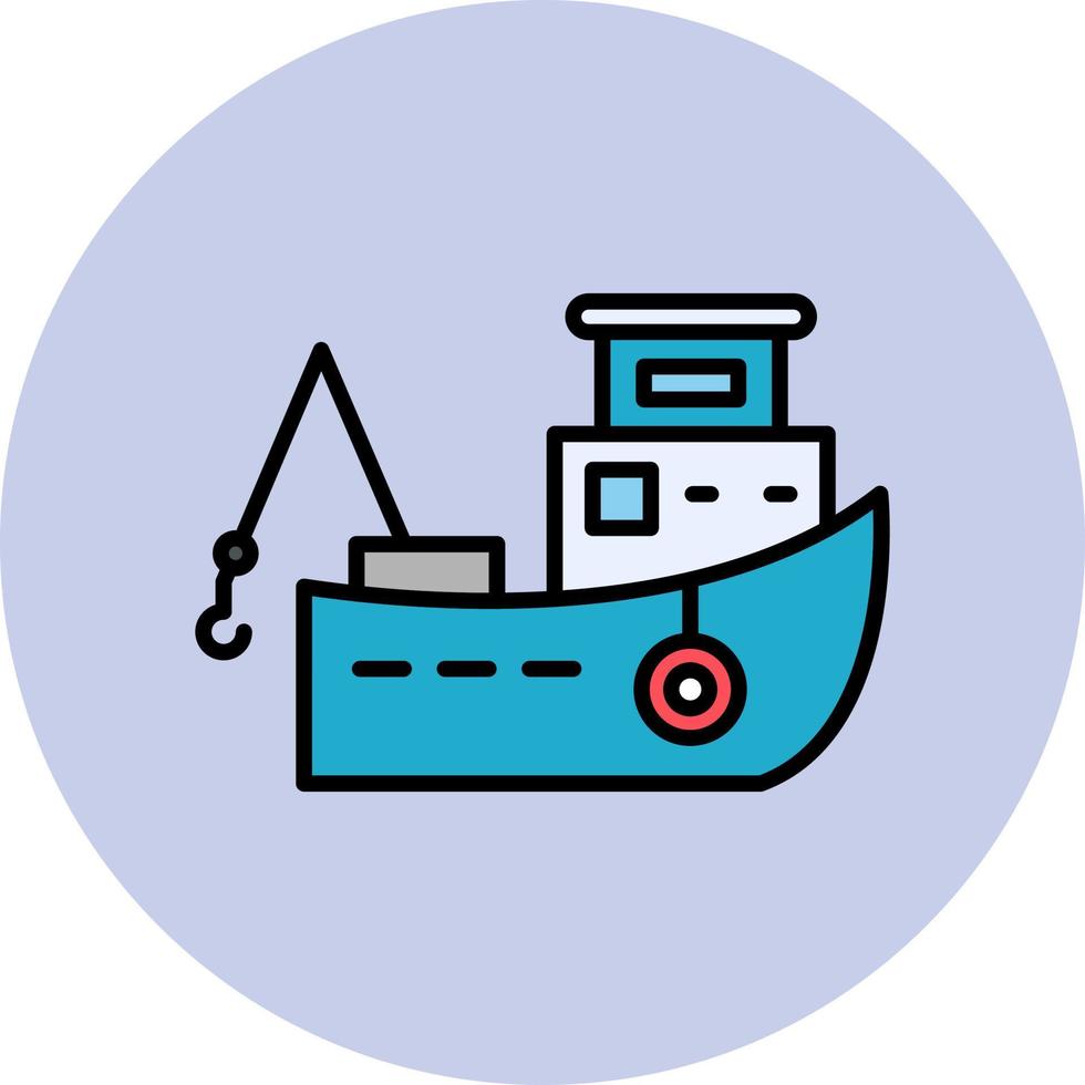 icono de vector de barco de pesca