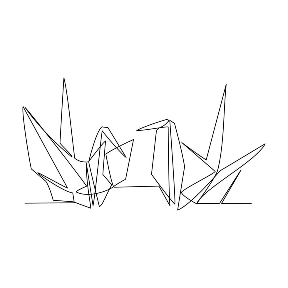 origami vector ilustración dibujado en línea Arte estilo