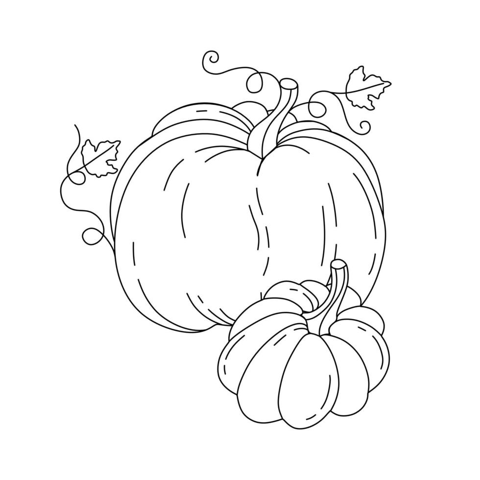 Pumpkin Doodle Vector Illustration Coloring book for Kids