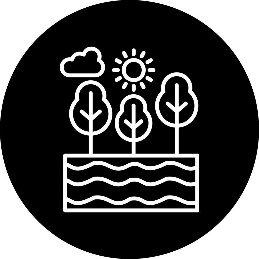 icono de vector de lago