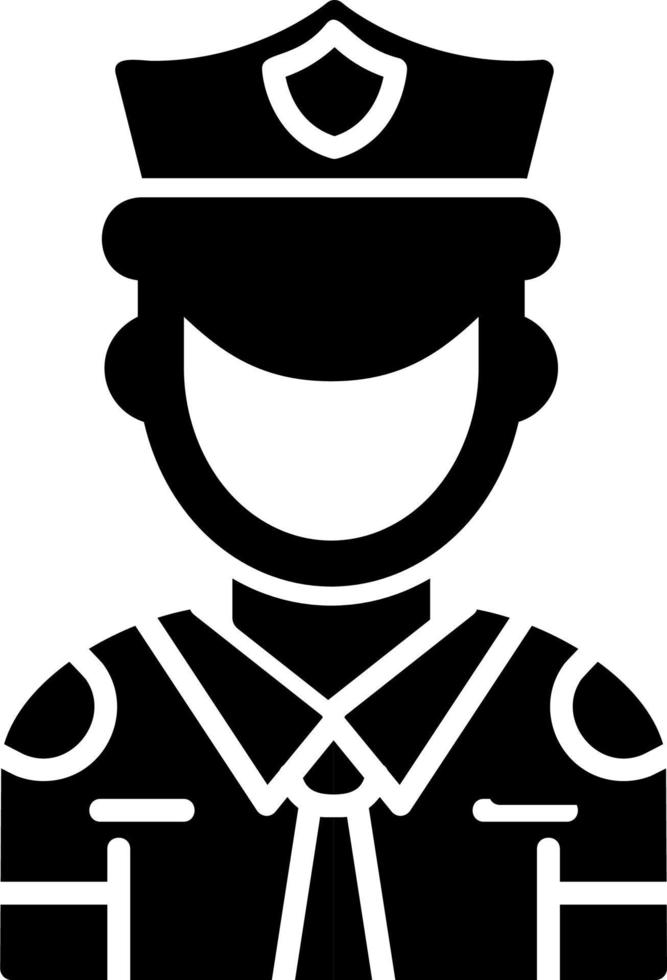 icono de vector de guardia de seguridad