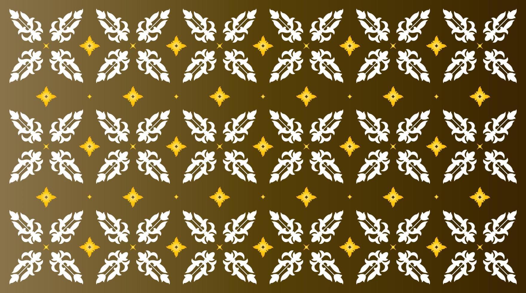 Indonesian traditional batik patterns from Riau, Malaysia, Malay traditional design culture Melayu on brown gold Background vector