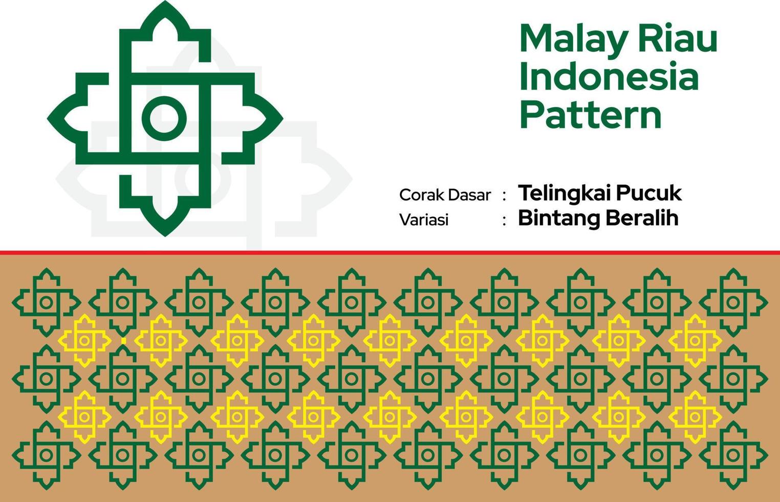 modelo malayo riau batik Songket tenun, Costura motivo telingkai pucuk, bintang beralih, melayu antecedentes vector