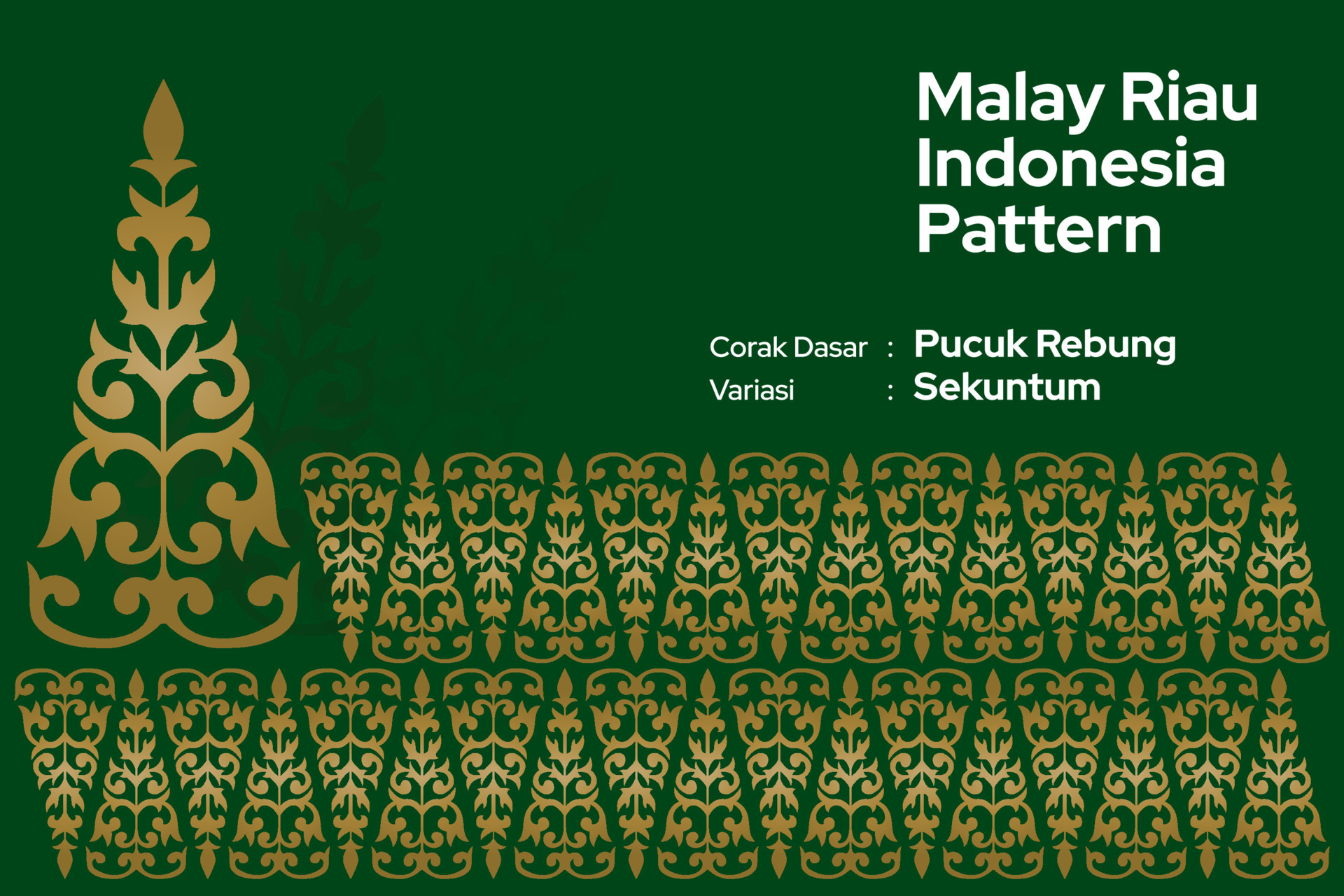 Pattern Malay Riau Batik Songket Tenun, Weaving Corak Motif Pucuk