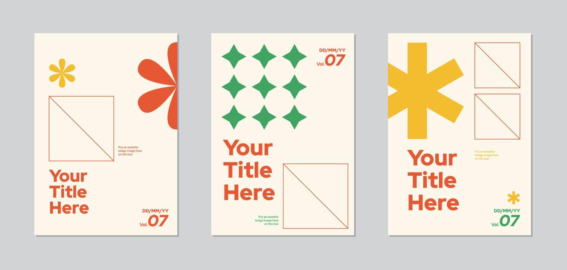 film or events poster layout design set, Abstract shape element graphic gradient circle shape on cover book or magazine cover. Minimal indie edgy brochure modern flyers template, a5 a4 a3 a6 size vector