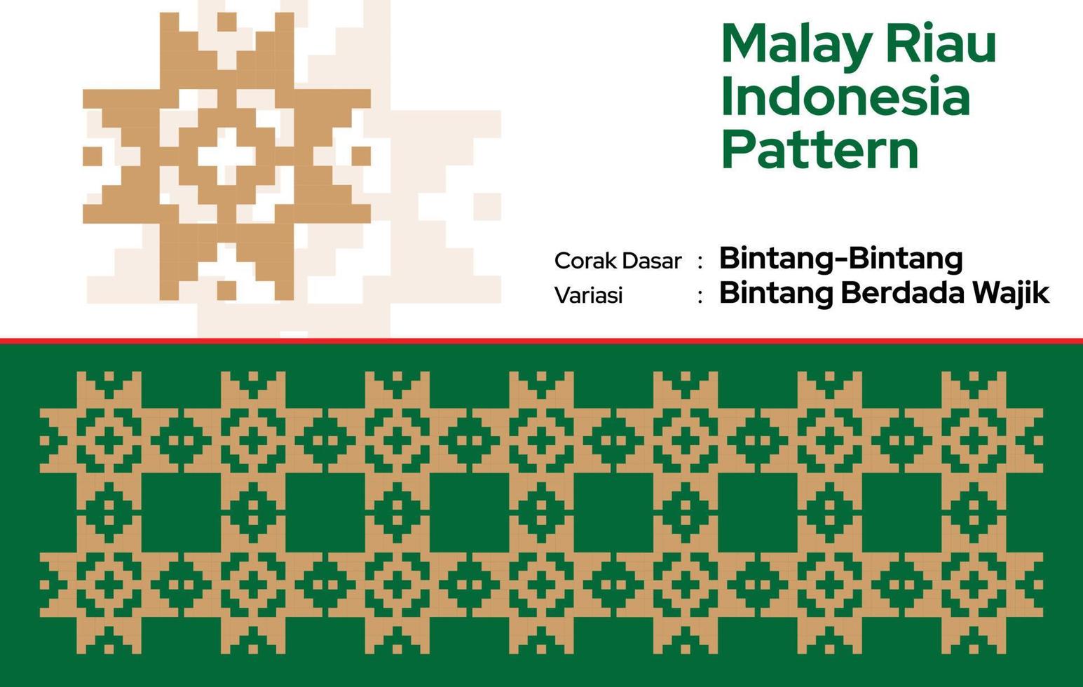 Pattern Malay Riau Batik Songket Tenun, Weaving Motif Corak dan ragi Bintang Bertanda Wajik Melayu vector