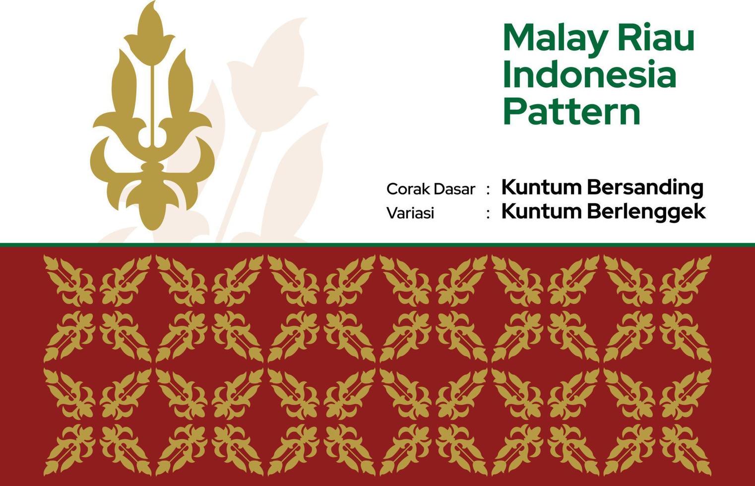 modelo malayo riau batik Songket tenun, Costura corcho motivo dan ragi kuntum bersanding berlenggek melayu vector