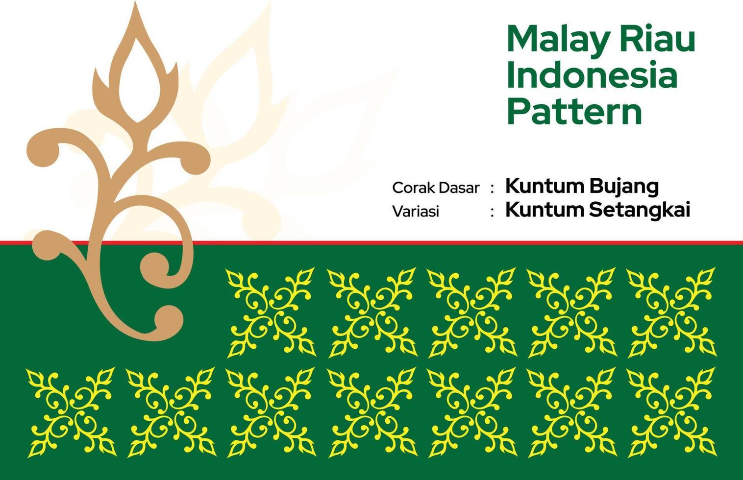 Pattern Malay Riau Batik Songket Tenun, Weaving Motif Corak dan ragi Kuntum Bujang Setangkai Melayu vector