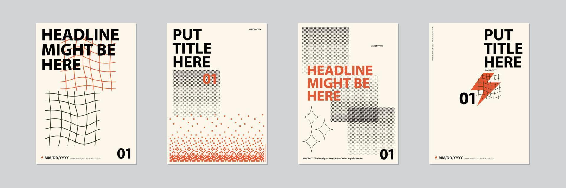 film or events poster layout design set, Abstract shape element graphic