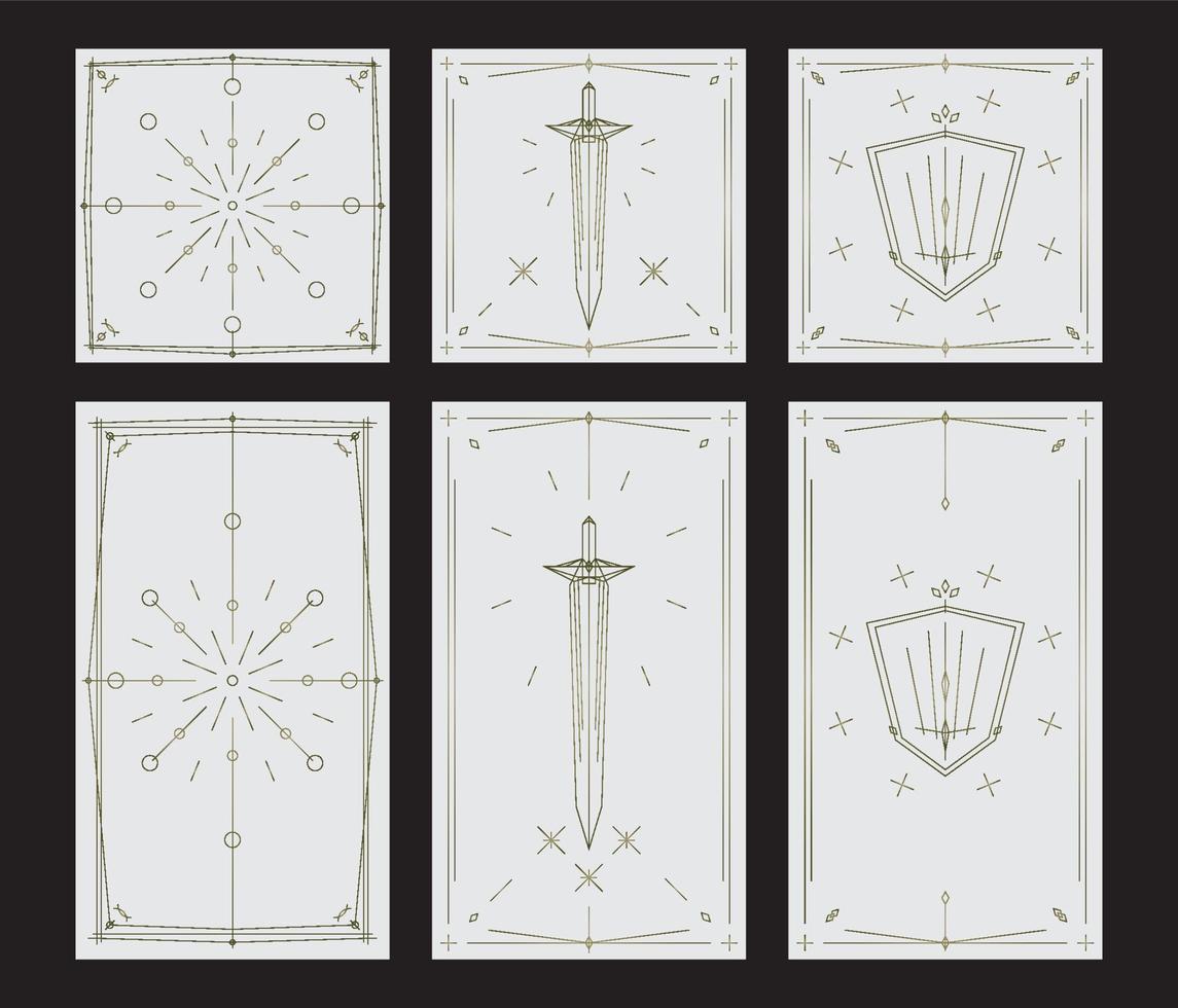 Art deco line border Modern gold frames decorative line borders and geometric golden label elegant vector