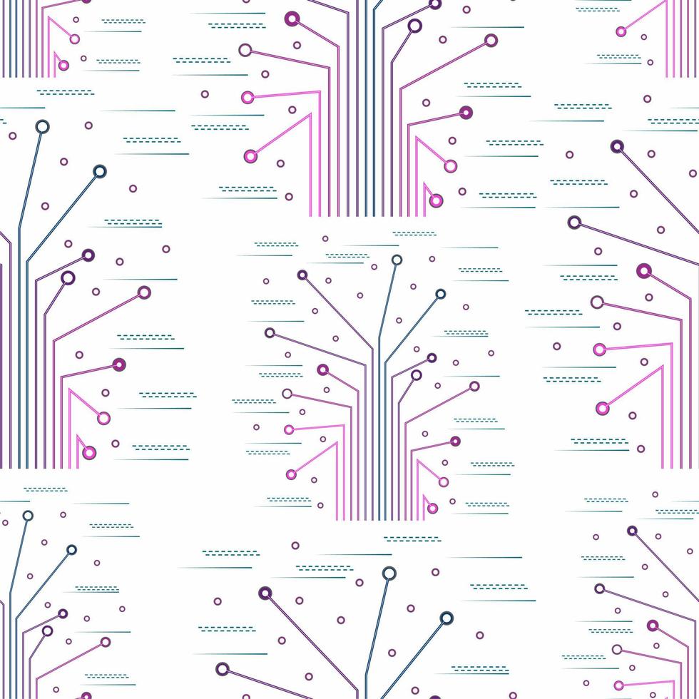 Seamless lines pattern. Isolated digital technology vector on white background.