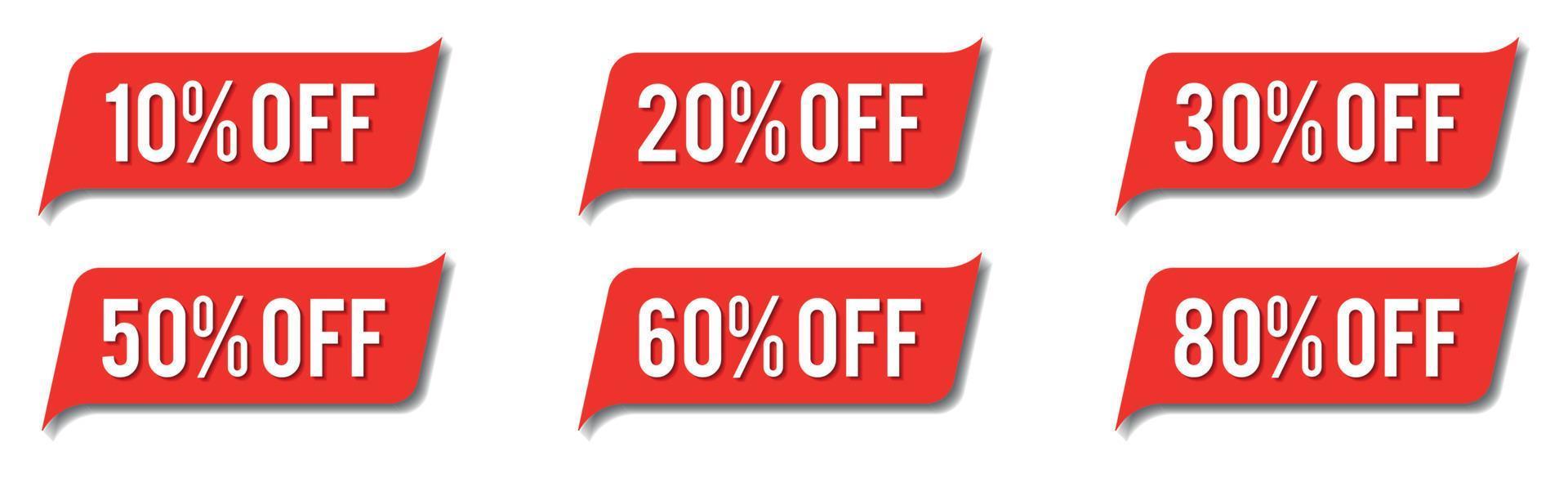 particular offer discount label with different sale percentages 10 20 30 50 60 80 promotion label illustration symbol ticket market vector