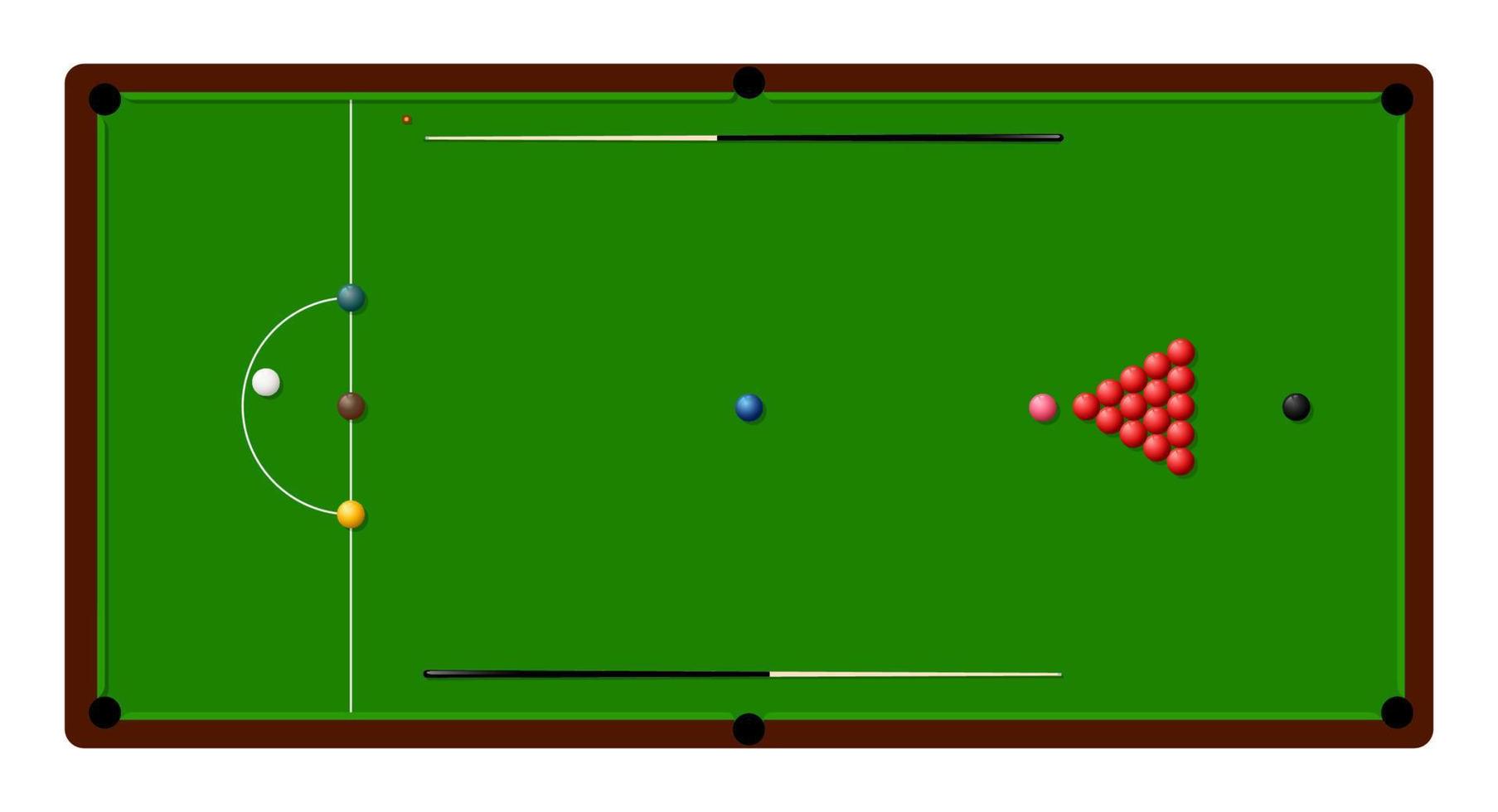 Snooker billiard table with lines and balls. Sports design element. Snooker competition. Vector