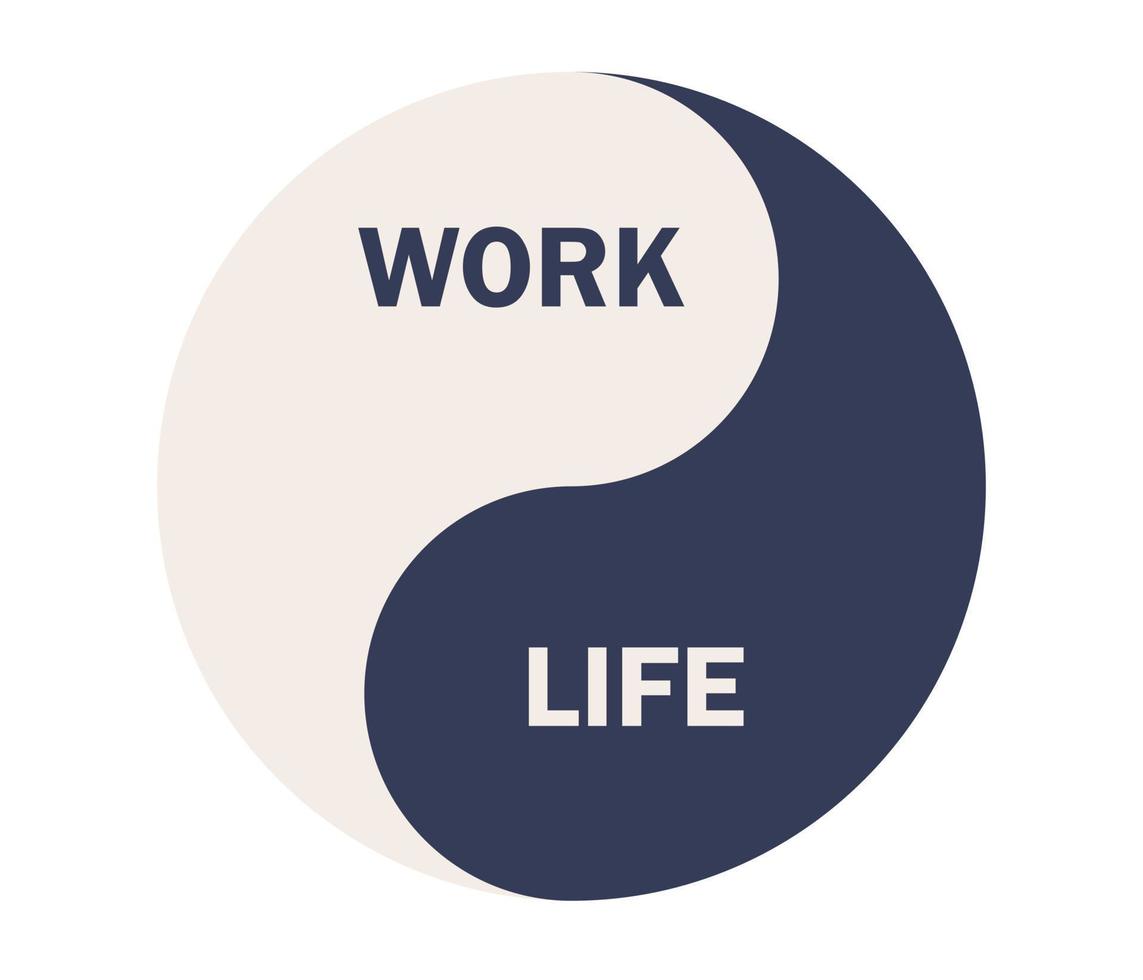 Work life balance icon. Yin Yang symbol. Vector flat illustration