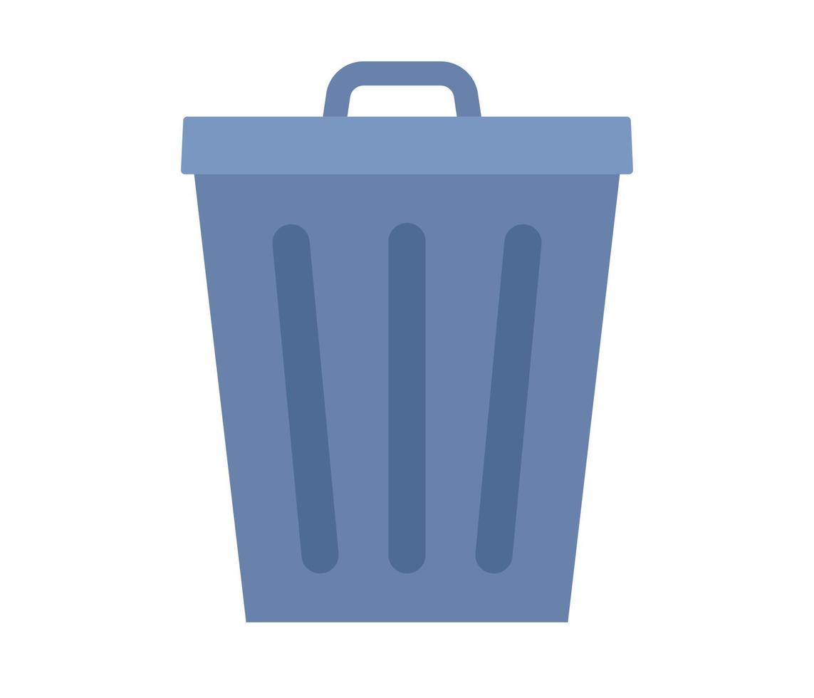 Trash can icon. Trash and garbage symbol. Waste basket bucket. Vector flat illustration