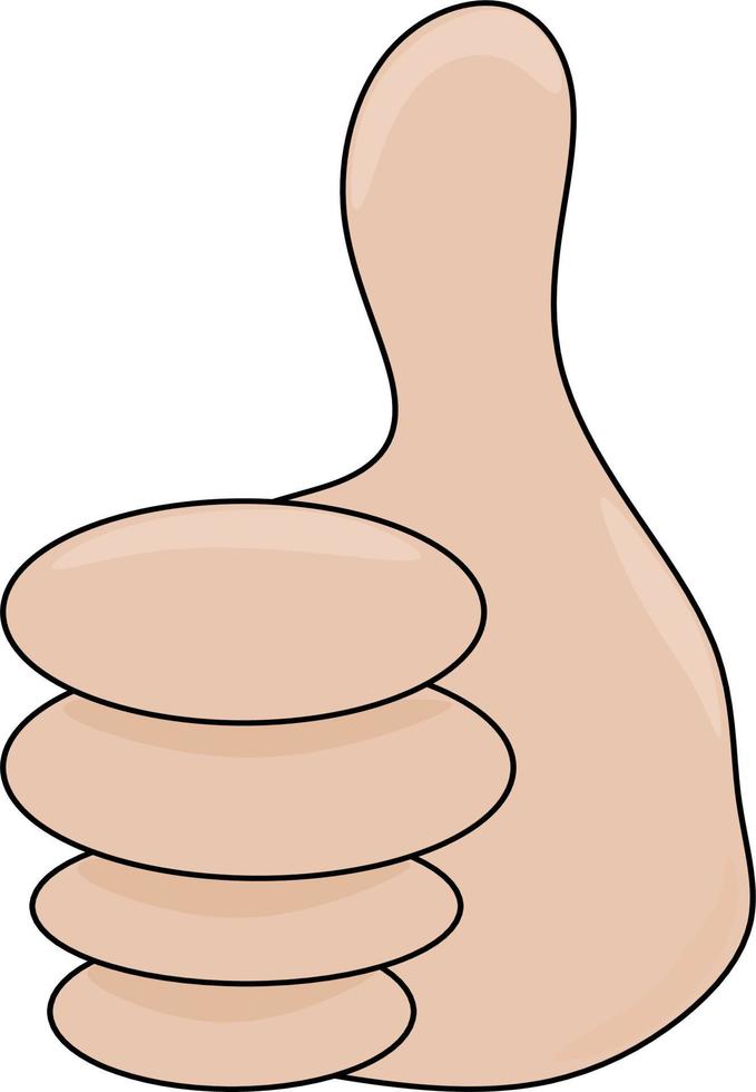 thumb up icon symbol element. hand cartoon. Vector illustration. Free vector.