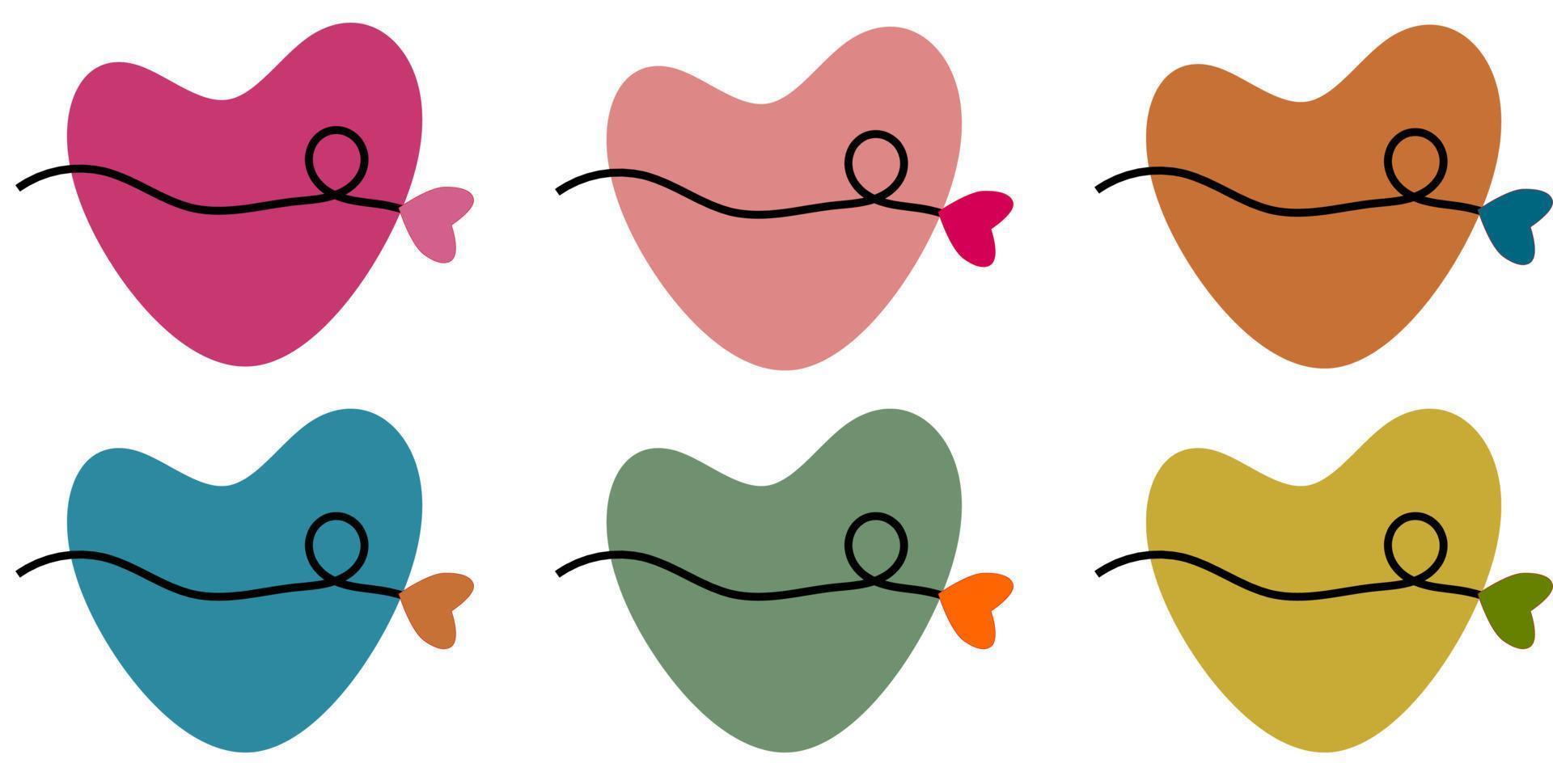 Hand drawn hearts vector. Design elements for Valentine's day. Pastel color heart shape. Free vector. vector