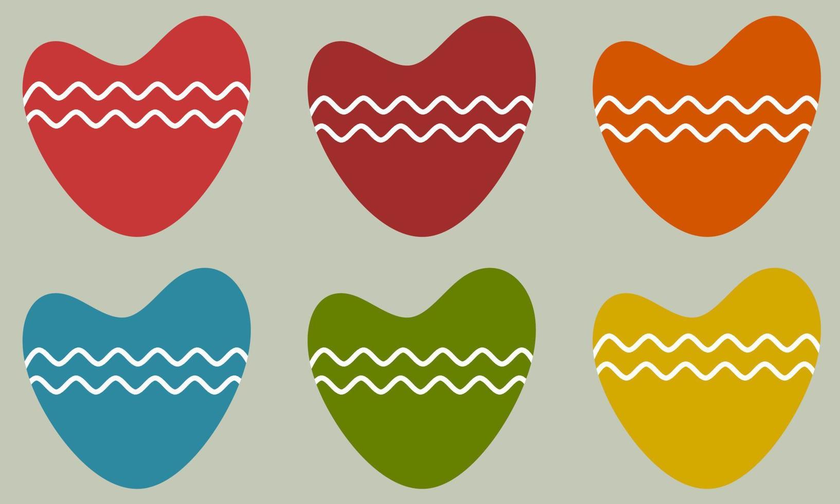 Hand drawn hearts vector. Design elements for Valentine's day. Pastel color heart shape. Free vector. vector