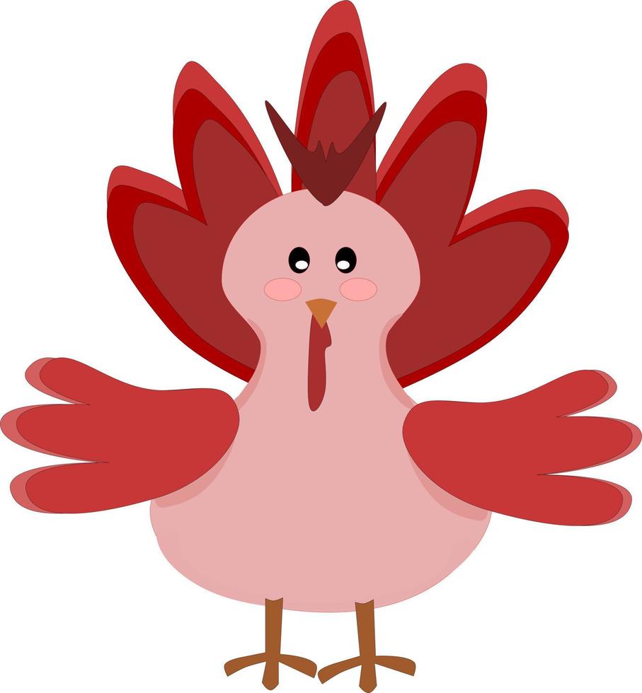 vistoso contento Gracias dando pavo. rojo pájaro pollo vector. gratis vector. vector