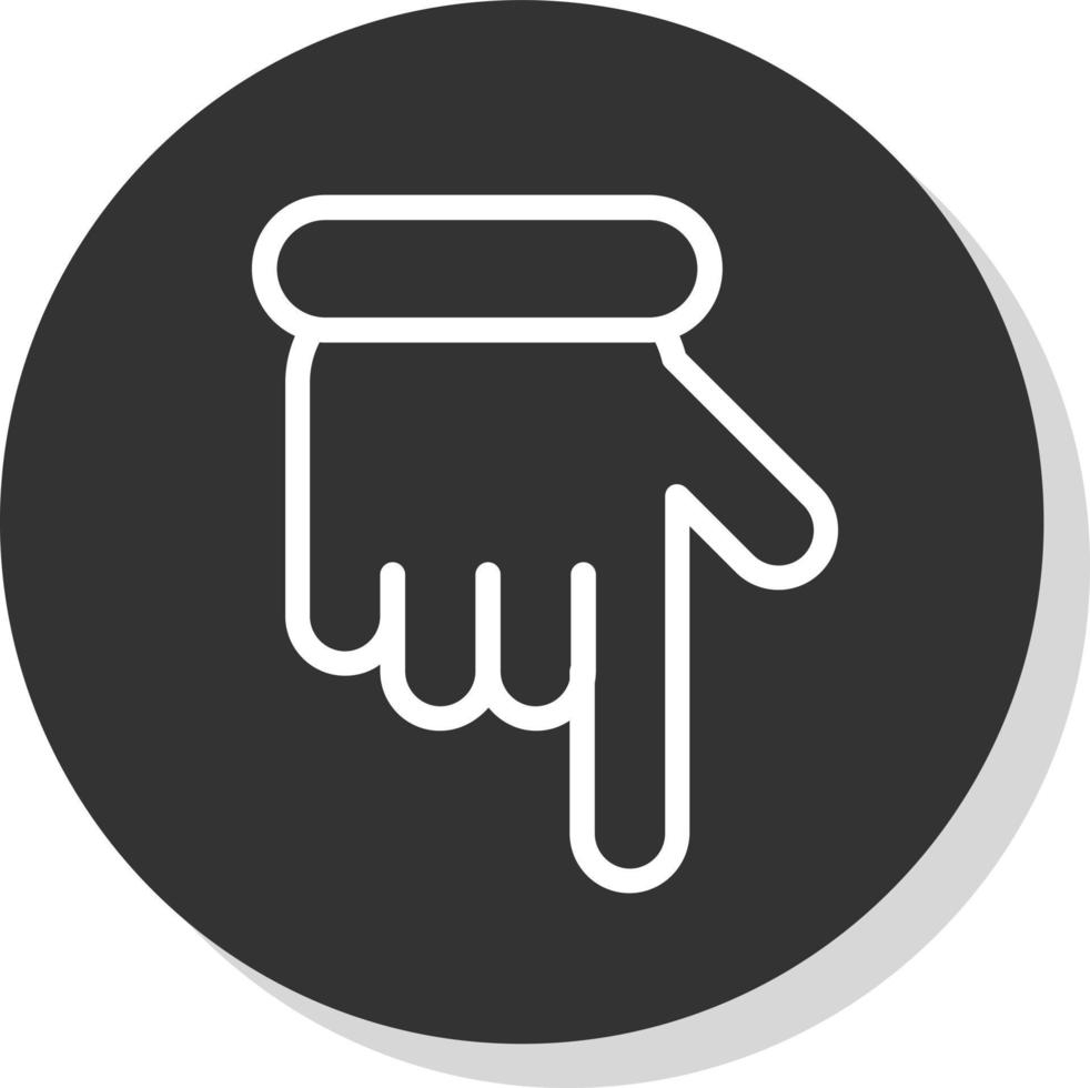 Hand Point Down Vector Icon Design