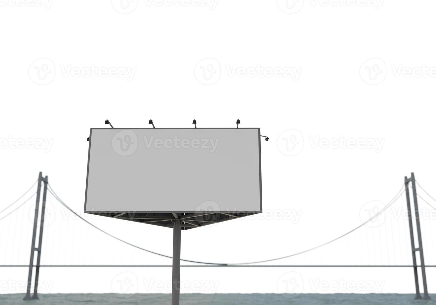 3D mockup blank billboard in downtown rendering photo