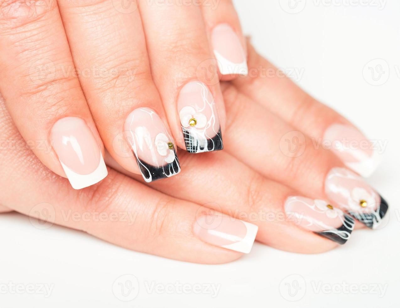 Beautiful female hands with manicure photo