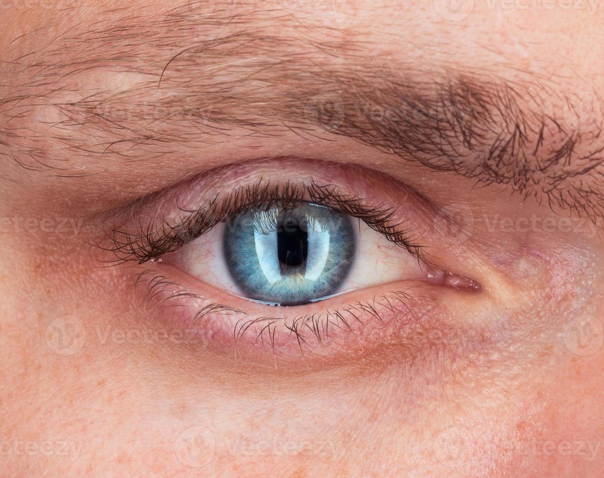 Close-up of blue eye a man photo