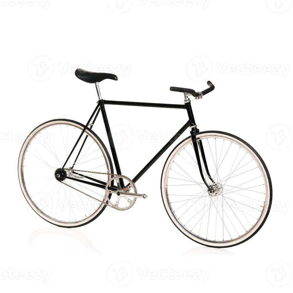 Stylish bicycle isolated on white photo