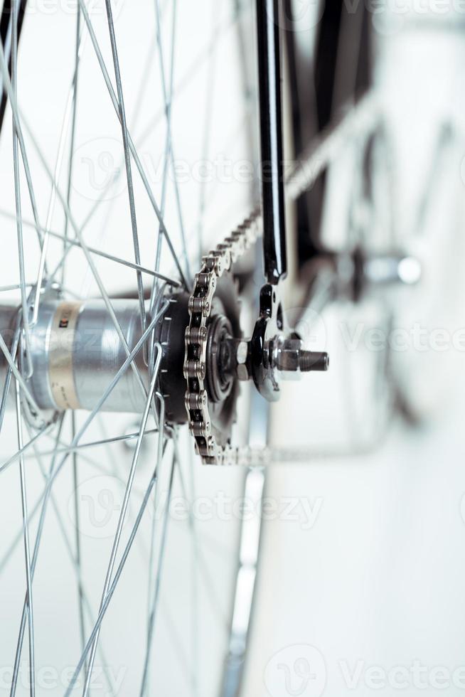 Stylish bicycle isolated on white photo