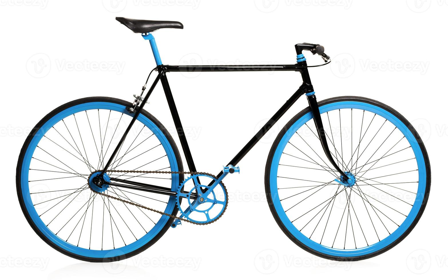Stylish bicycle isolated on white photo