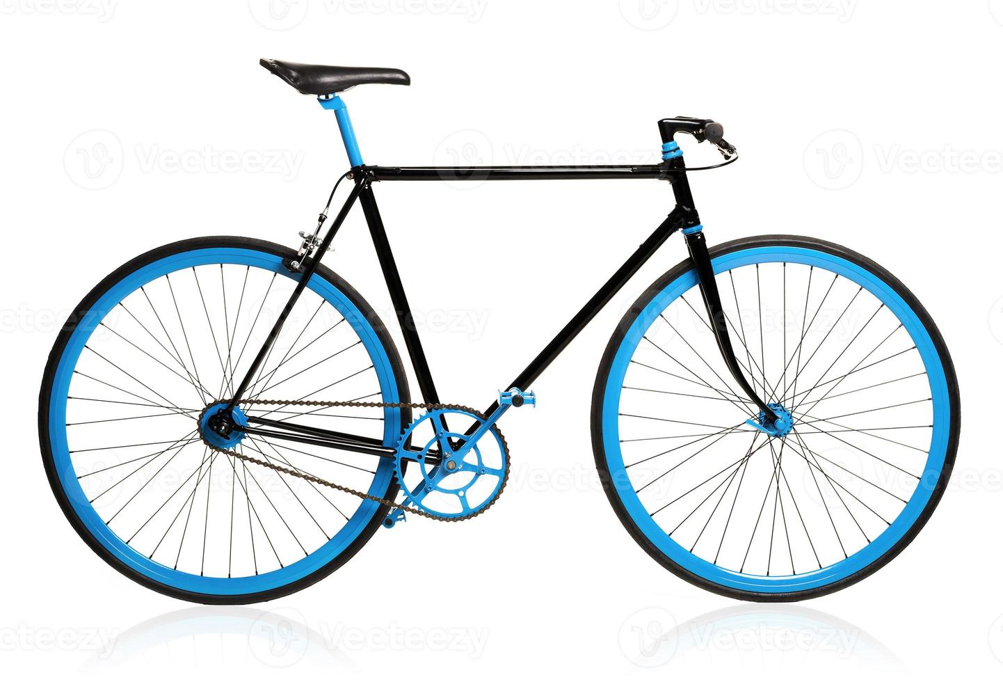 Stylish bicycle isolated on white photo