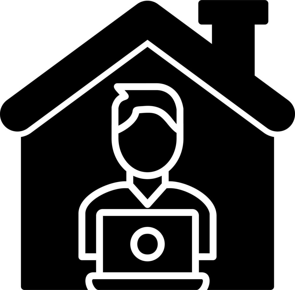 trabajar desde el icono de vector de casa