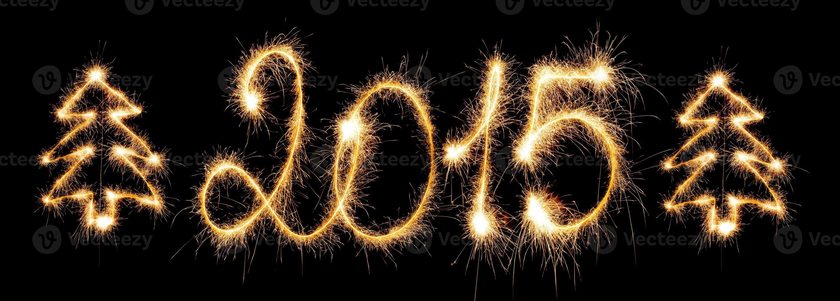 Happy New Year - 2015 with sparklers photo