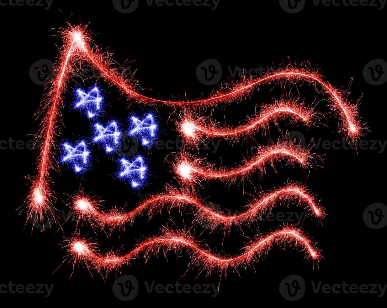 Flag of USA made of sparkles on black photo