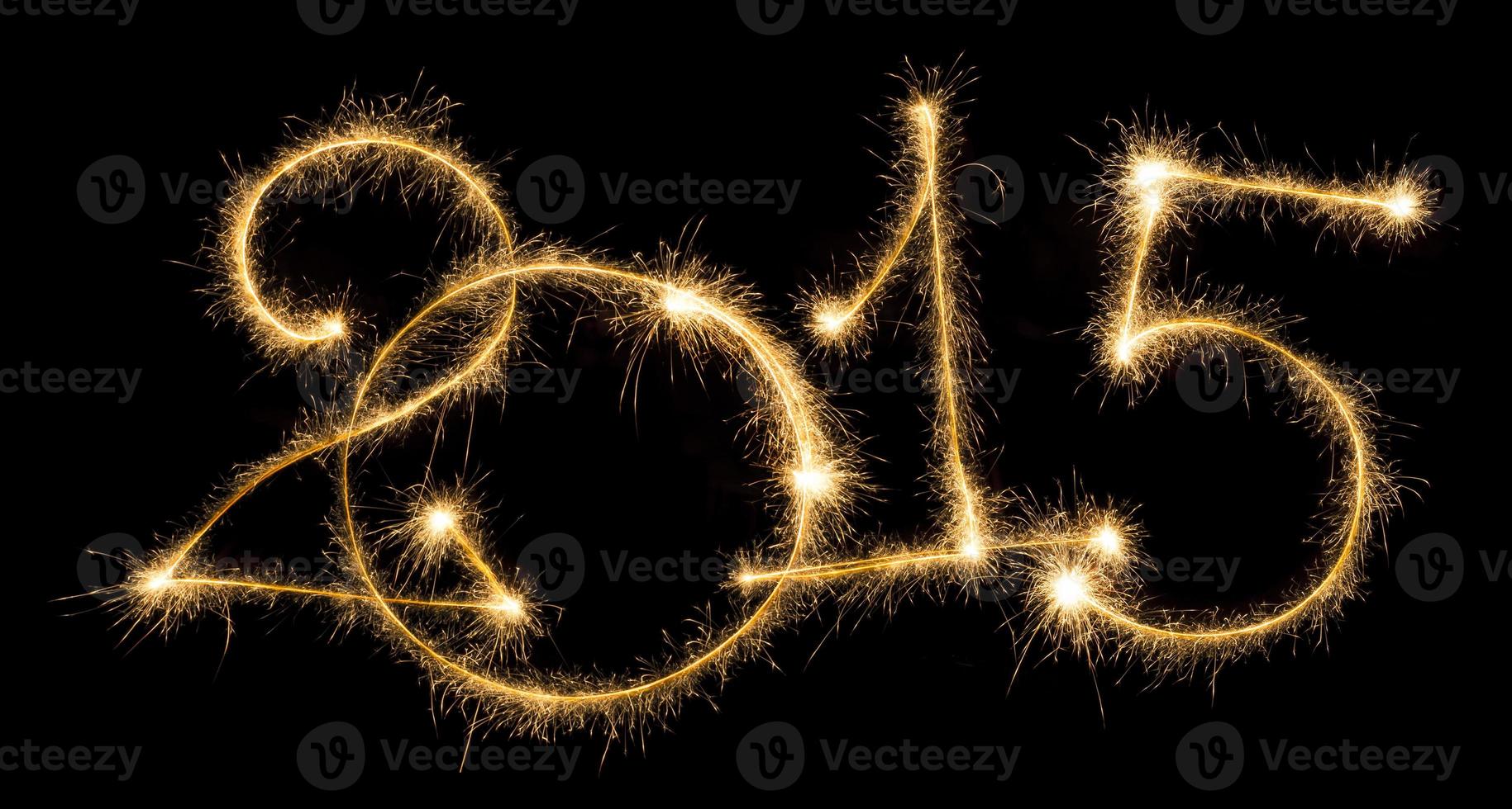 Happy New Year - 2015 with sparklers photo