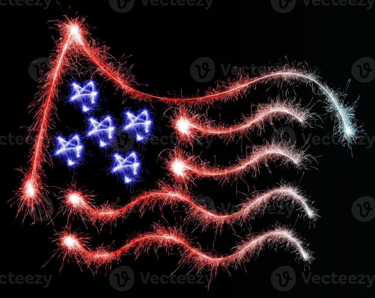 Flag of USA made of sparkles on black photo