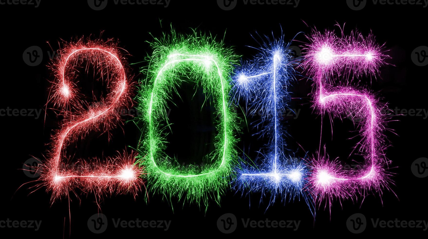 Happy New Year - 2015 with sparklers photo
